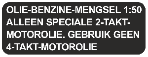 Sticker tank mengsmering groot zwart NL