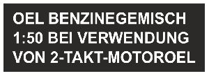 Sticker tank mengsmering klein zwart duits