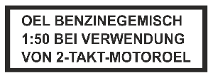 Sticker tank mengsmering klein transparant duits