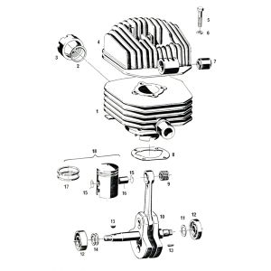 Cilinder / Krukas Sachs 50/4 EKF