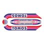 Stickerset Tomos A3 Oud Model Rood/Paars/Blauw