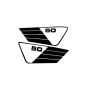 Zijkaststickerset Yamaha FS1 Zwarte Omlijning