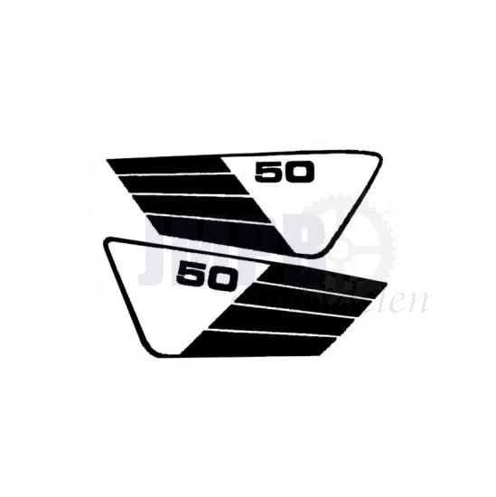 Zijkaststickerset Yamaha FS1 Zwarte Omlijning