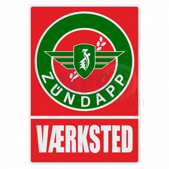 Vaerksted Sticker Zundapp Rood/Groen Deens