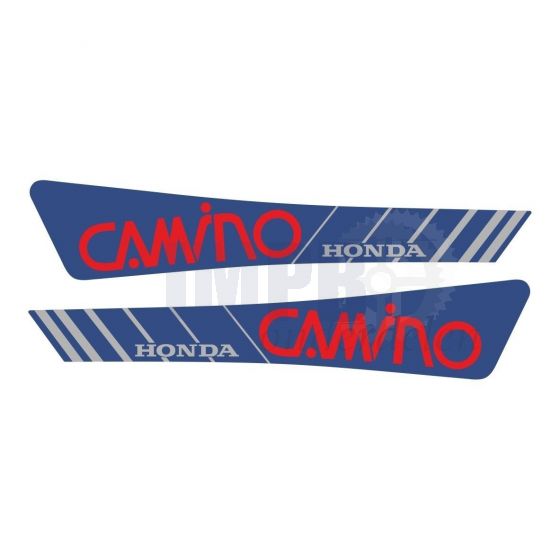 Stickerset Tank Honda Camino Rood/Blauw/Grijs