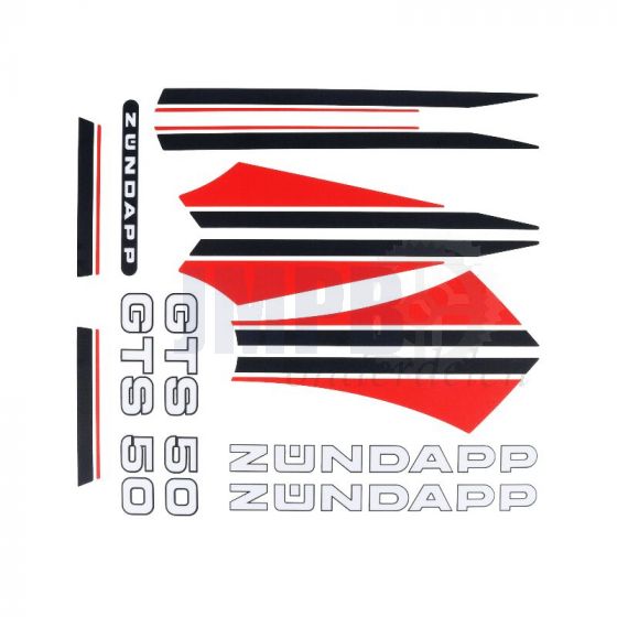 Stickerset Zundapp GTS50 Rood/Zwart