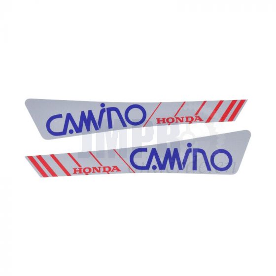 Stickerset Tank Honda Camino Blauw/Grijs/Rood