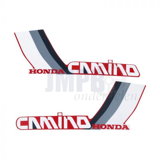Stickerset Tank Honda Camino Grijs/Wit/Rood