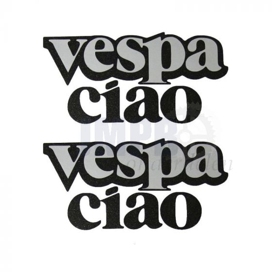 Sticker Vespa Ciao Antraciet 2 Stuks