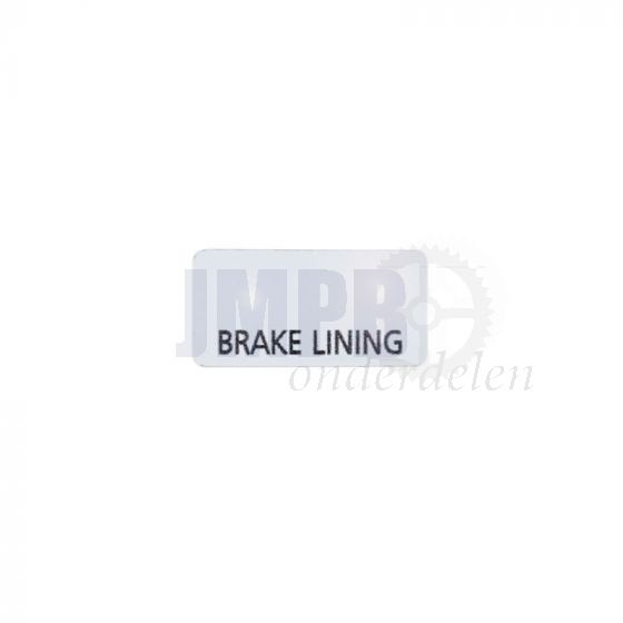 Brake Lining Sticker Chroom FS1 17X9MM