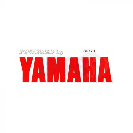 Sticker Yamaha "Powered By" Rood