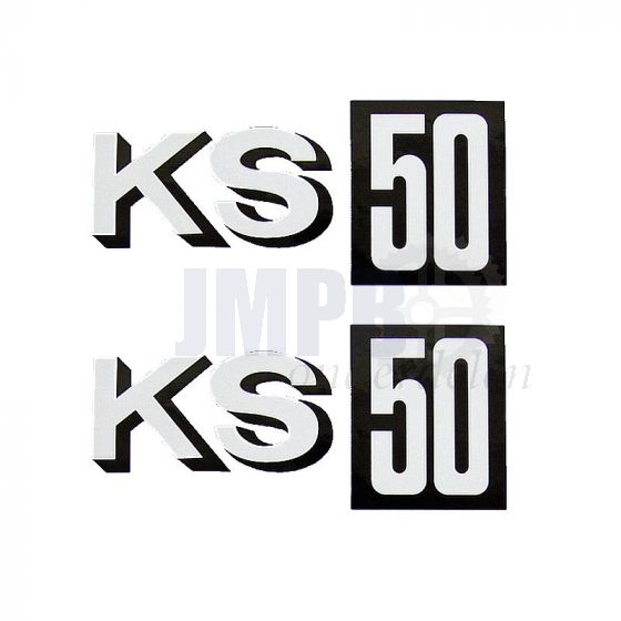 Stickerset KS50 Zwart Vlak 90X40MM