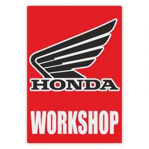Workshop Sticker Honda Engels