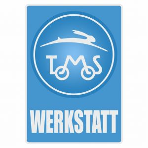 Werkstatt Sticker Tomos Blauw Duits