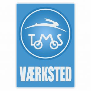 Vaerksted Sticker Tomos Blauw Deens