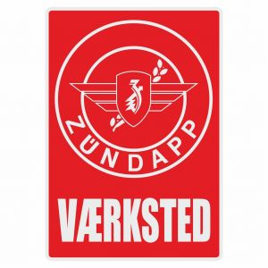 Vaerksted Sticker Zundapp Rood Deens