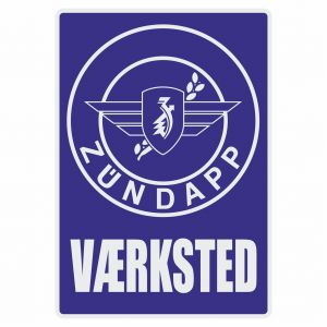 Vaerksted Sticker Zundapp Blauw Deens