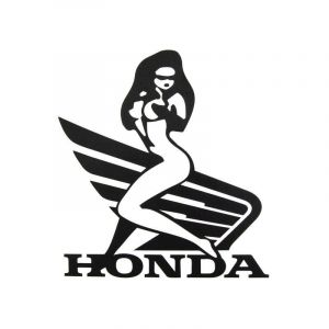 Sticker Honda Wing Woman Zwart 140X155MM