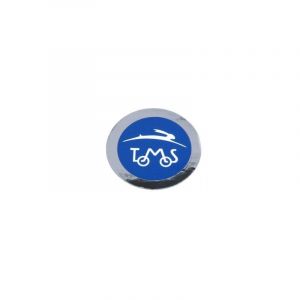 Sticker Tomos Logo Blauw/Chroom 40MM