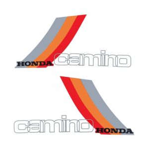 Stickerset Tank Honda Camino Rood/Oranje/Grijs/Transparant