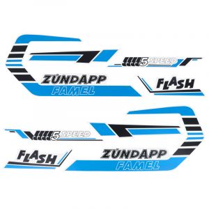 Stickerset Zundapp Famel Flash Blauw/Zwart/Wit
