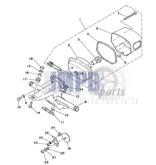 Achterlicht Type 2 Yamaha FS1 DX