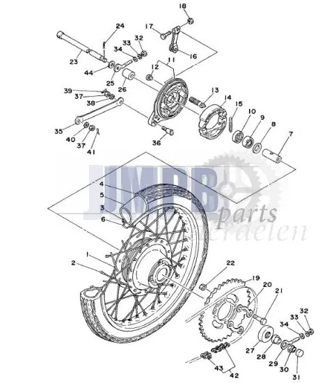 Achterwiel Yamaha FS1 DX