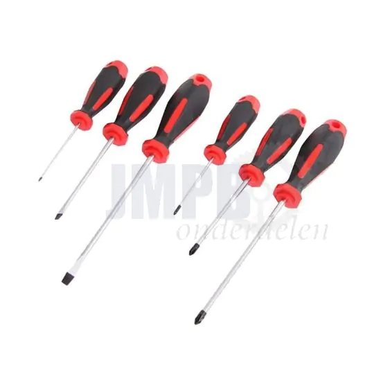 Schroevendraaierset 6 Delig Rood/Zwart