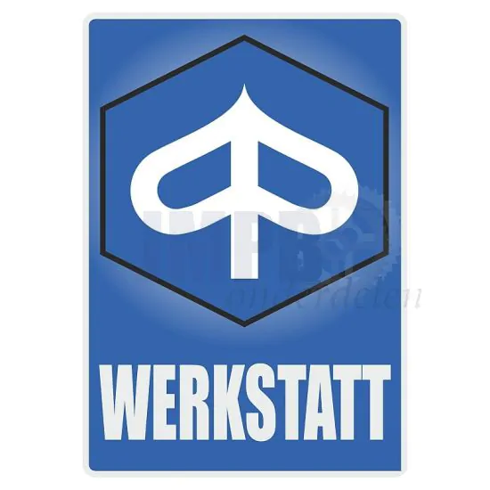 Werkstatt Sticker Piaggio Duits