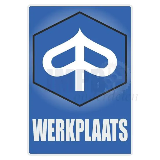 Werkplaatssticker Piaggio Nederlands