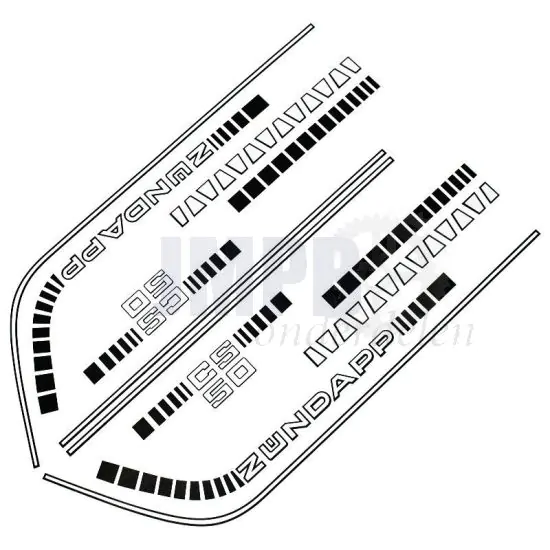 Stickerset Compleet Zundapp CS50 448-010 Zwart/Wit