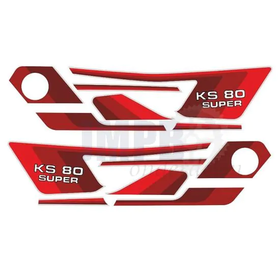 Stickerset Compleet Zundapp KS80 Super Rood/Wit