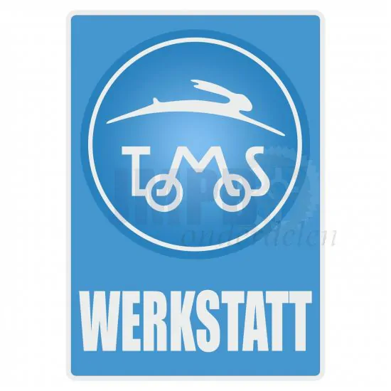 Werkstatt Sticker Tomos Blauw Duits