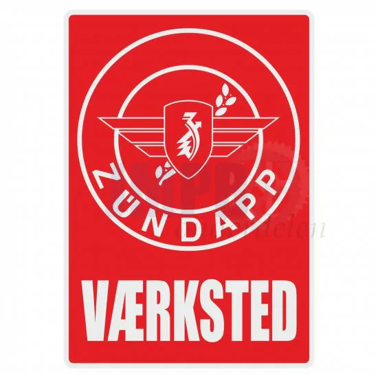 Vaerksted Sticker Zundapp Rood Deens