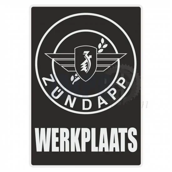 Werkplaatssticker Zundapp Zwart Nederlands