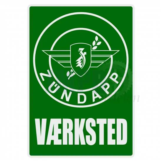 Vaerksted Sticker Zundapp Groen Deens