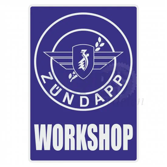 Workshop Sticker Zundapp Blauw Engels