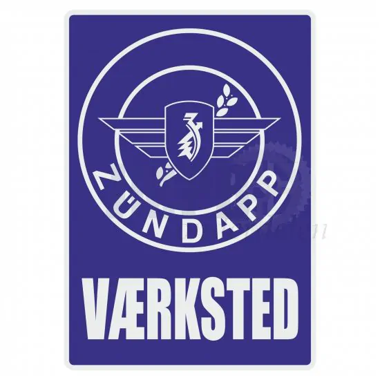 Vaerksted Sticker Zundapp Blauw Deens