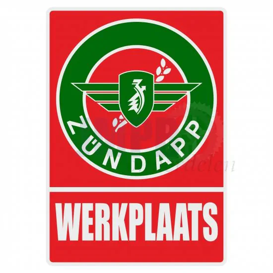 Werkplaatssticker Zundapp Rood/Groen Nederlands