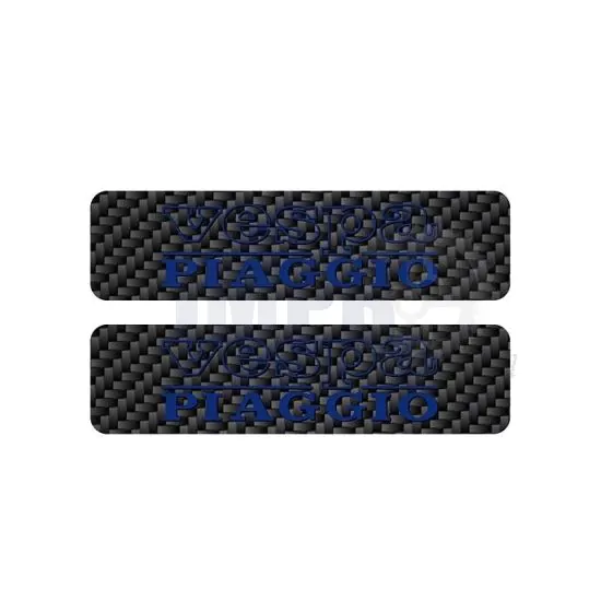 Tankstickers Vespa Piaggio Carbon/Blauw