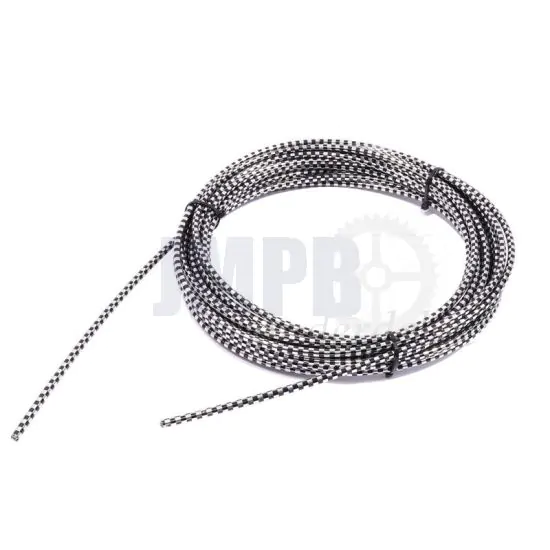 Buitenkabel Zwart/Chroom Met Voering rol a 10 Meter