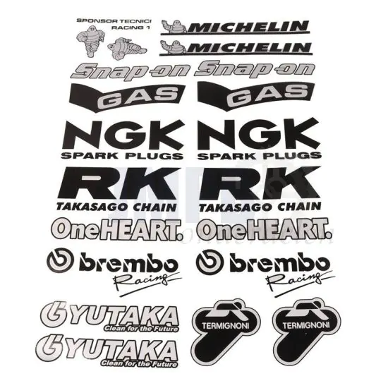 Sponsorkit Technical Racing Zwart/Zilver 24X34CM