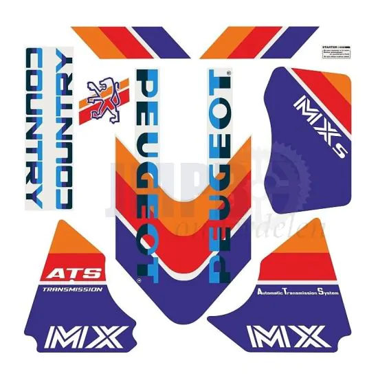 Stickerset Peugeot MX-S Wit Compleet