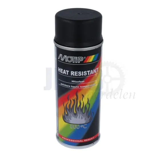Motip Hittebestendige lak Spuitbus Zwart - 400 ML