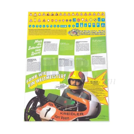 Poster Kreidler "Fahr wie ein Weltmeister" Herdruk