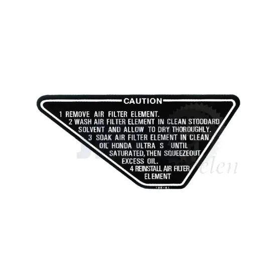 Sticker Luchtfilter onderhoud Honda MT/MB 