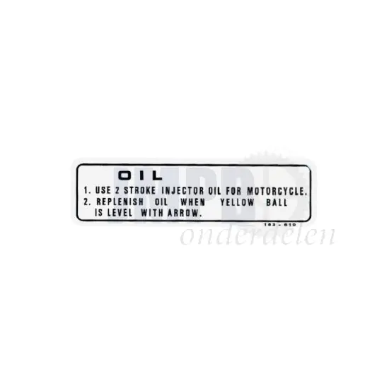 Sticker Olie vul instructies Honda MT/MB