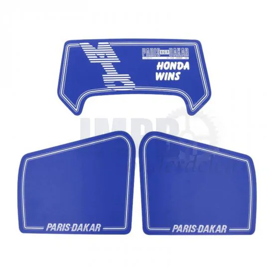 Stickerset Honda MT5 Dakar Honda Wins Blauw 3-Delig