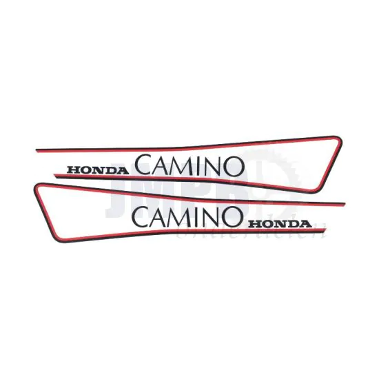 Stickerset Tank Honda Camino Rood/Zwart/Transparant