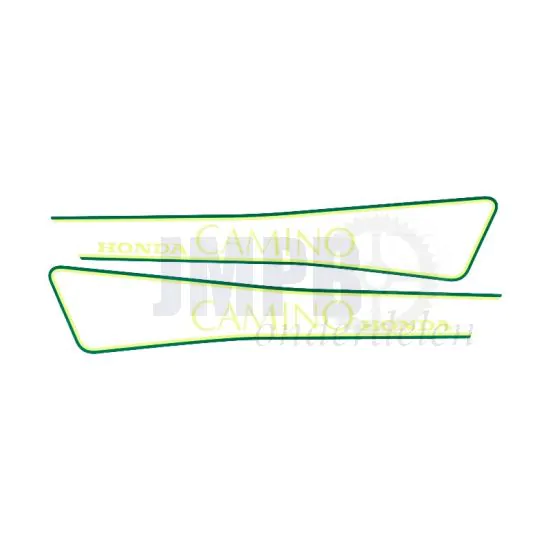 Stickerset Tank Honda Camino Geel/Groen/Transparant